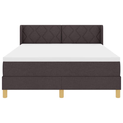 Boxspringbed met hoofdeinde Donkerbruin 200 x 160 cm Stof