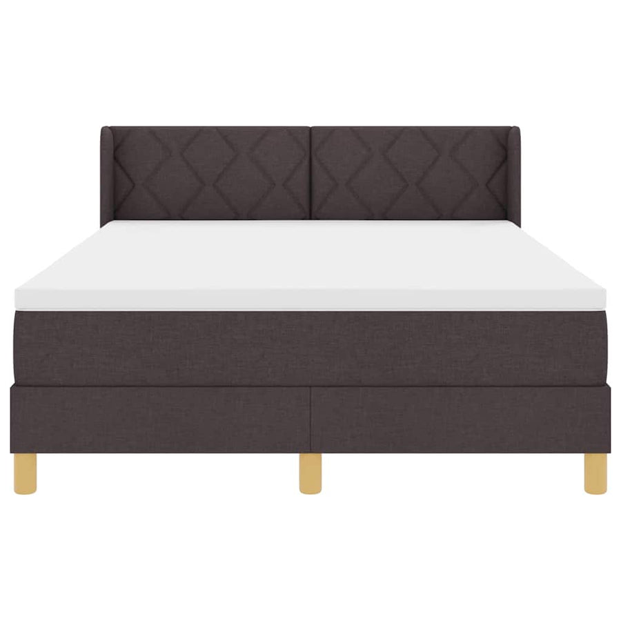 Boxspringbed met hoofdeinde Donkerbruin 200 x 160 cm Stof