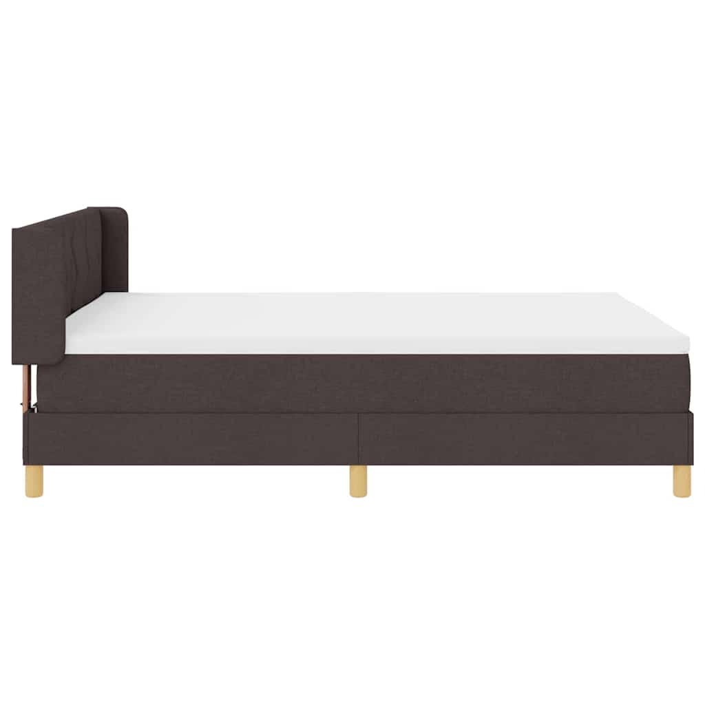 Boxspringbed met hoofdeinde Donkerbruin 200 x 160 cm Stof