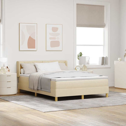 Boxspringbed met matras met hoofdeinde Crème 200 x 160 cm Stof
