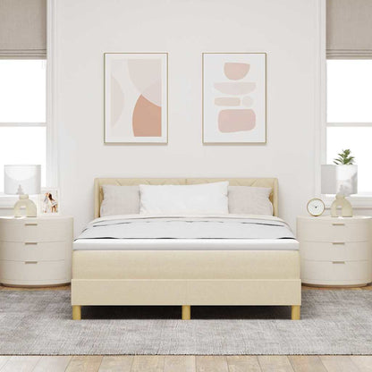 Boxspringbed met matras met hoofdeinde Crème 200 x 160 cm Stof