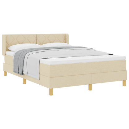 Boxspringbed met matras met hoofdeinde Crème 200 x 160 cm Stof