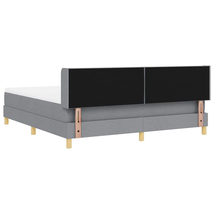 Boxspringbed met hoofdeinde Lichtgrijs 200 x 180 cm Stof