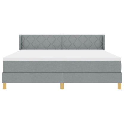 Boxspringbed met hoofdeinde Lichtgrijs 200 x 180 cm Stof