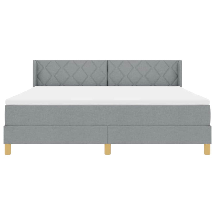 Boxspringbed met hoofdeinde Lichtgrijs 200 x 180 cm Stof