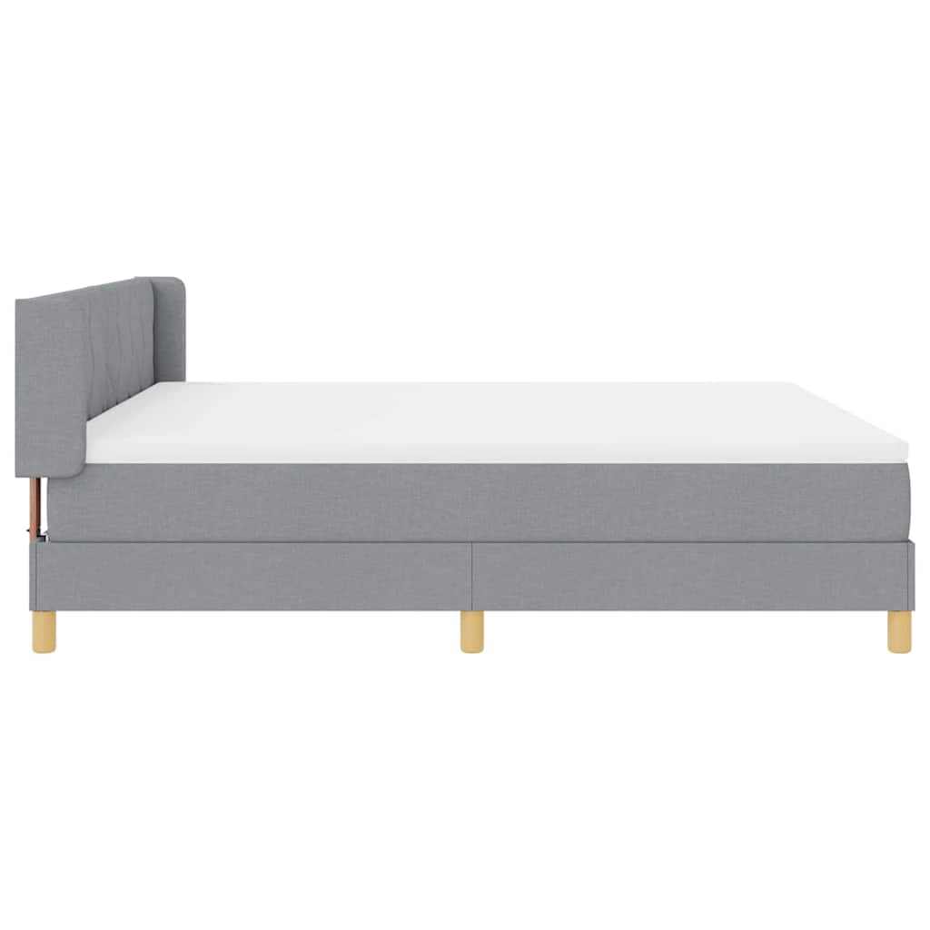 Boxspringbed met hoofdeinde Lichtgrijs 200 x 180 cm Stof