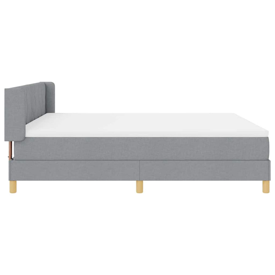 Boxspringbed met hoofdeinde Lichtgrijs 200 x 180 cm Stof