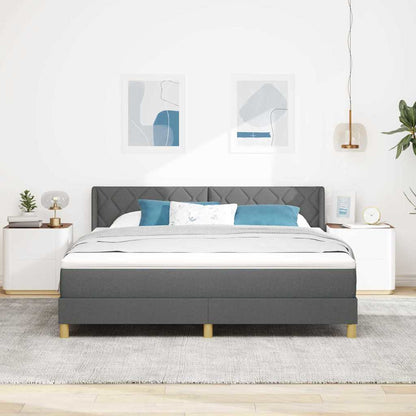 Boxspringbed met hoofdeinde Donkergrijs 200 x 180 cm Stof