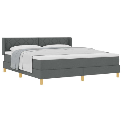 Boxspringbed met hoofdeinde Donkergrijs 200 x 180 cm Stof
