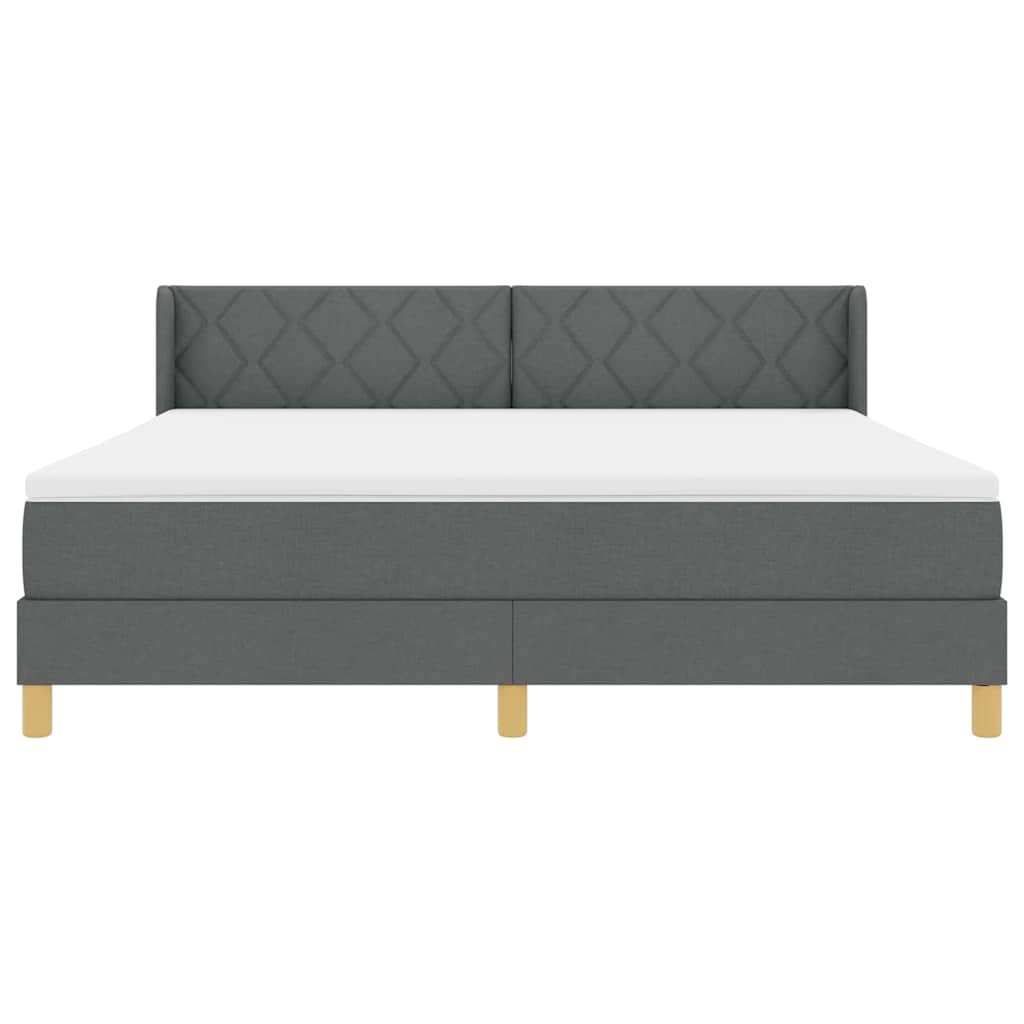 Boxspringbed met hoofdeinde Donkergrijs 200 x 180 cm Stof