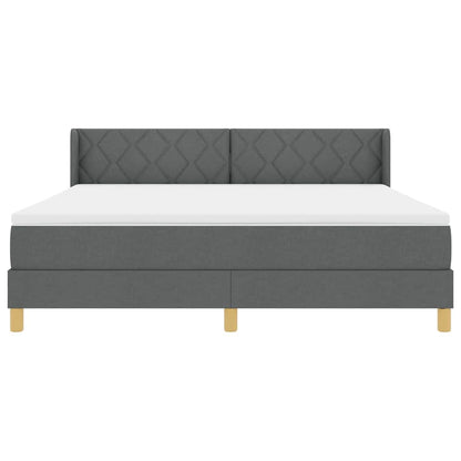 Boxspringbed met hoofdeinde Donkergrijs 200 x 180 cm Stof