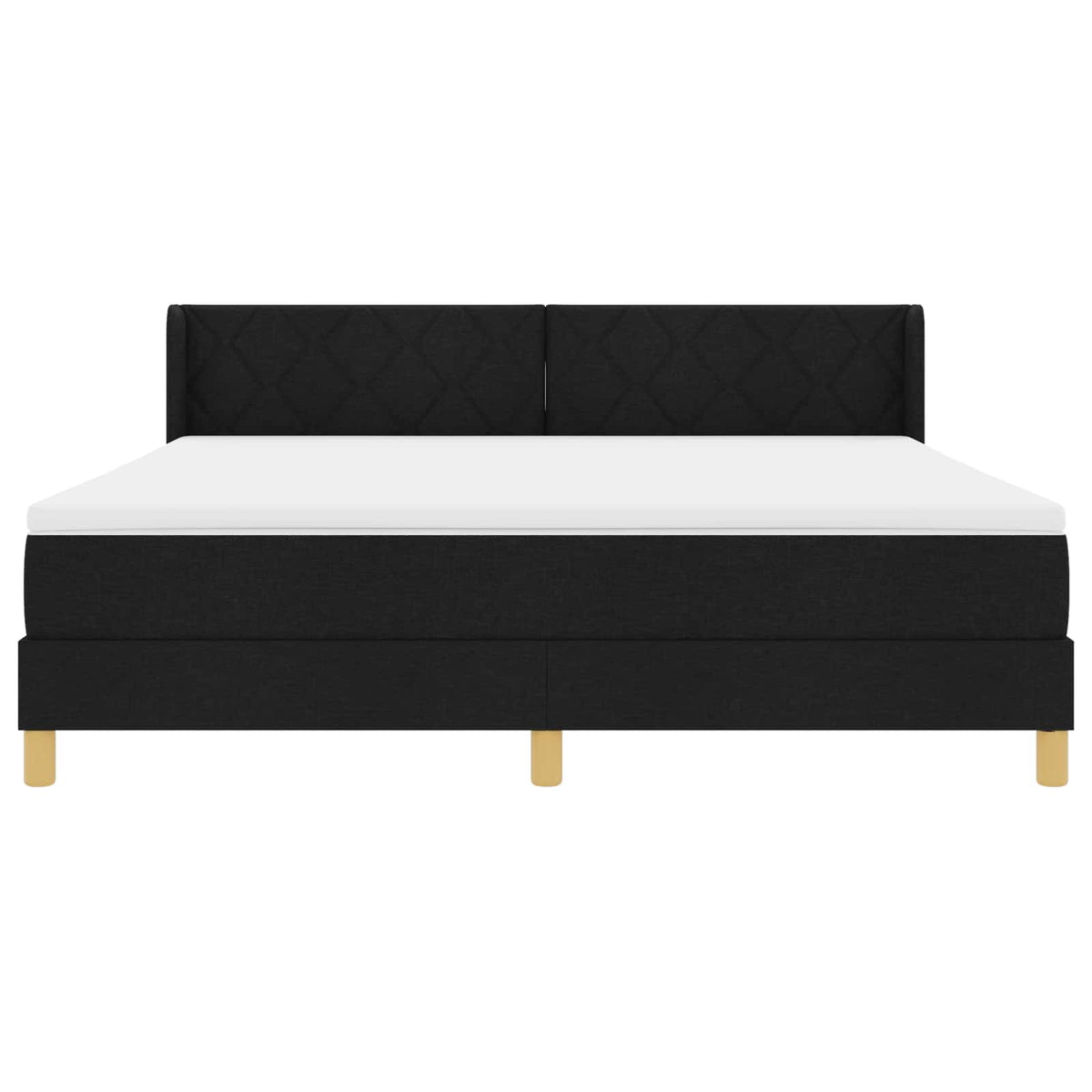 Boxspringbed met hoofdeinde Zwart 200 x 180 cm Stof