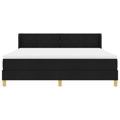 Boxspringbed met hoofdeinde Zwart 200 x 180 cm Stof