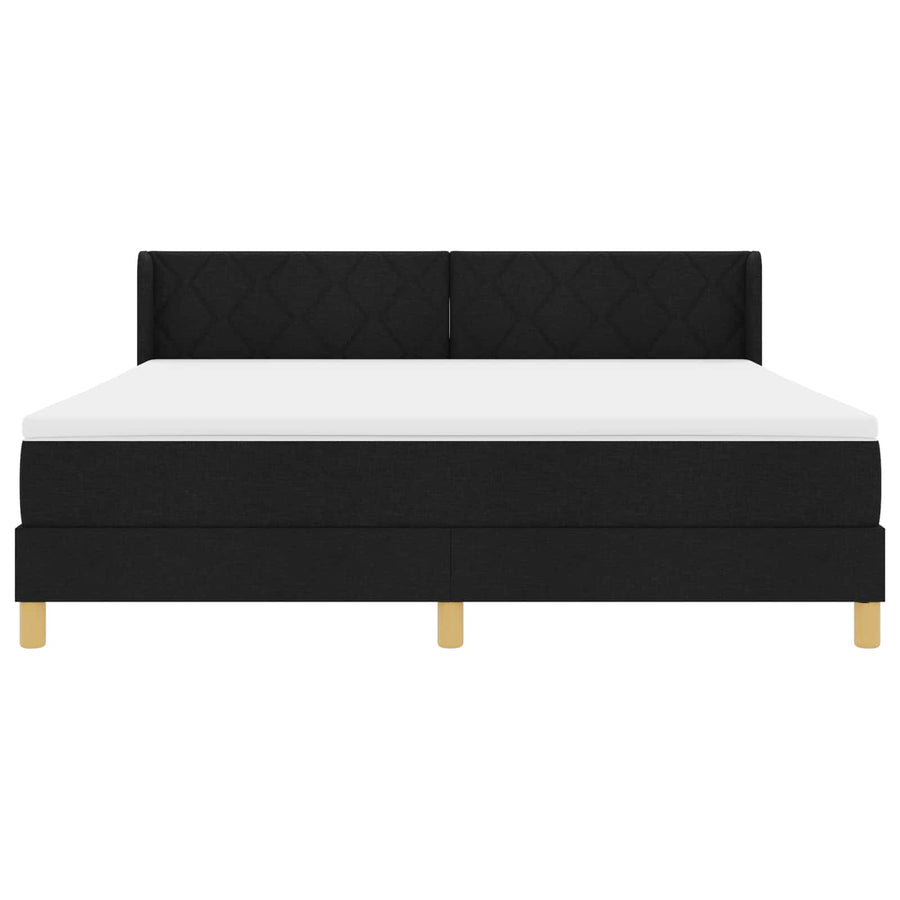Boxspringbed met hoofdeinde Zwart 200 x 180 cm Stof