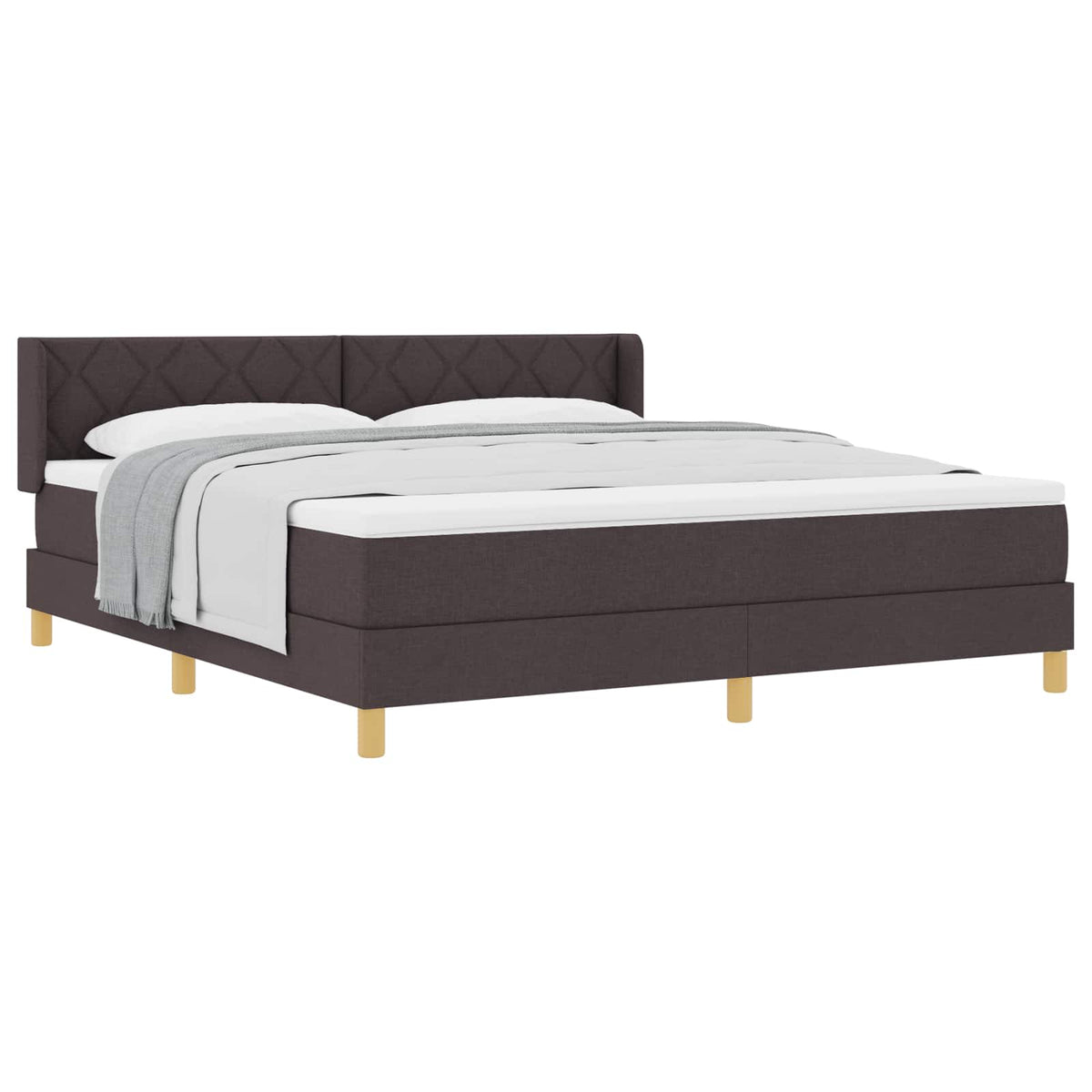 Boxspringbed met hoofdeinde Donkerbruin 200 x 180 cm Stof
