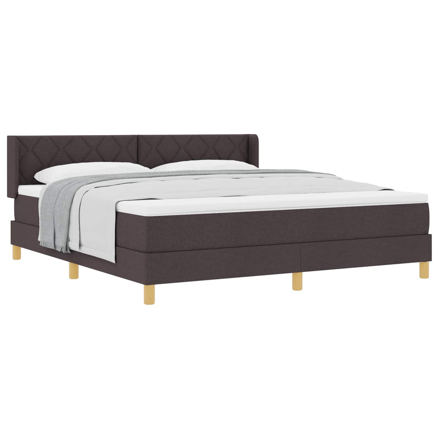 Boxspringbed met hoofdeinde Donkerbruin 200 x 180 cm Stof