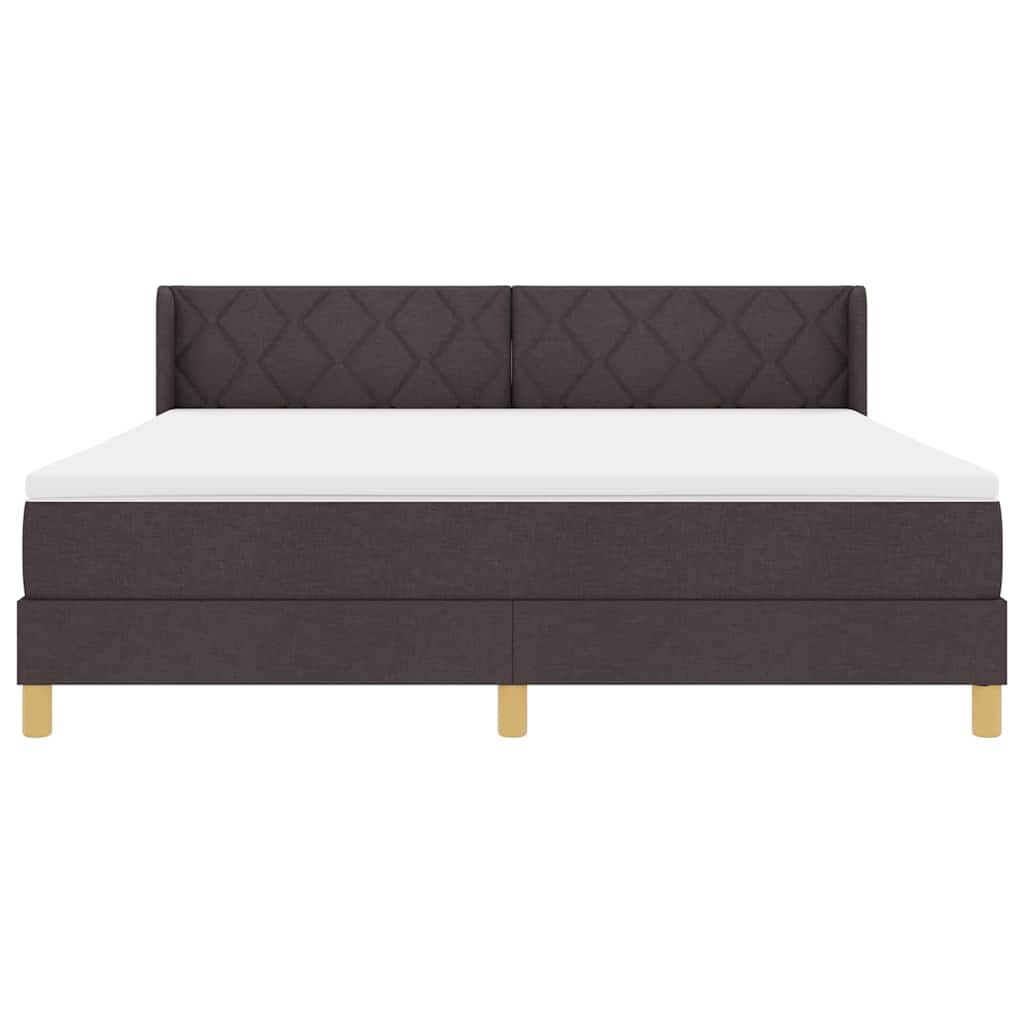 Boxspringbed met hoofdeinde Donkerbruin 200 x 180 cm Stof