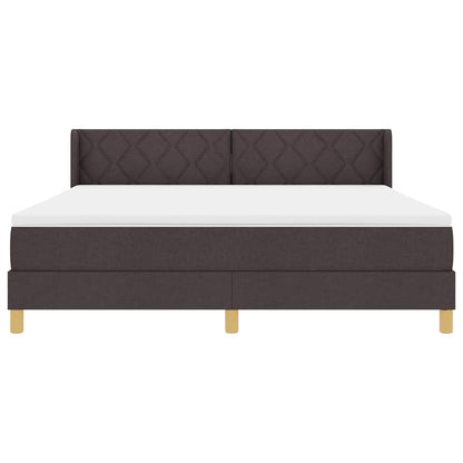 Boxspringbed met hoofdeinde Donkerbruin 200 x 180 cm Stof