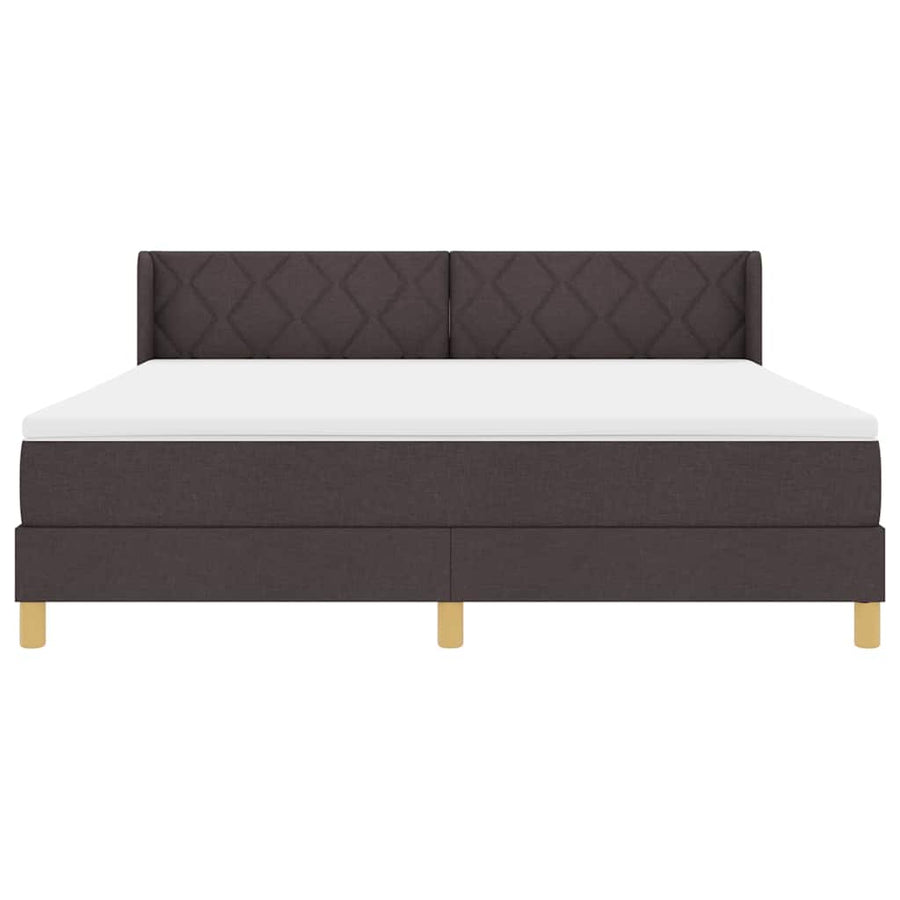 Boxspringbed met hoofdeinde Donkerbruin 200 x 180 cm Stof