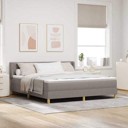 Boxspringbed met hoofdeinde Taupe 200 x 180 cm Stof