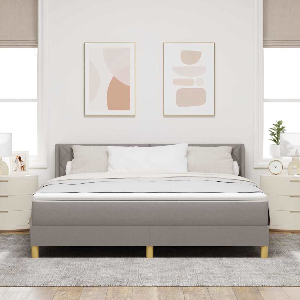 Boxspringbed met hoofdeinde Taupe 200 x 180 cm Stof