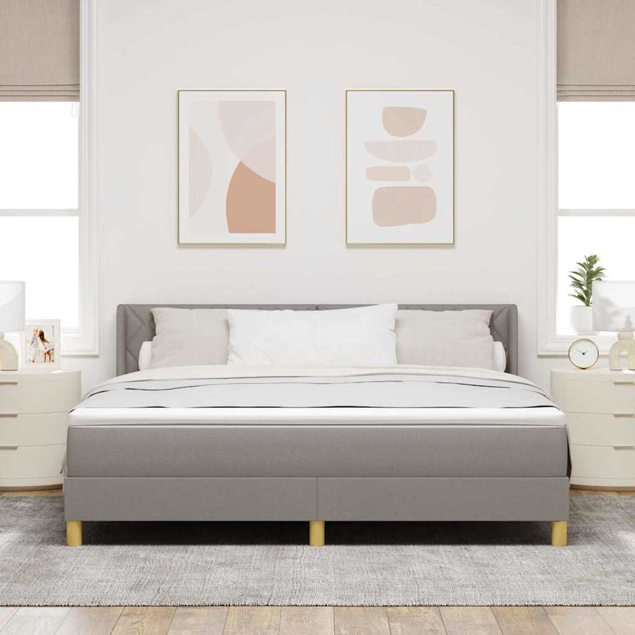 Boxspringbed met hoofdeinde Taupe 200 x 180 cm Stof