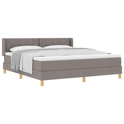 Boxspringbed met hoofdeinde Taupe 200 x 180 cm Stof