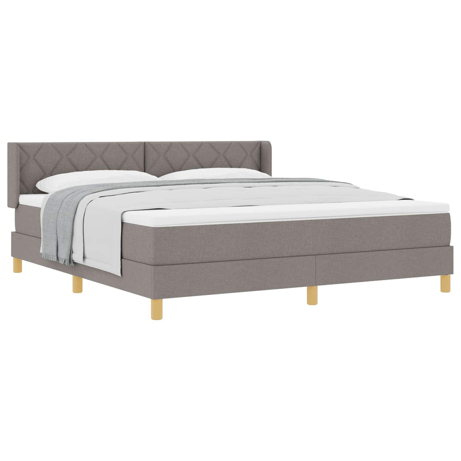 Boxspringbed met hoofdeinde Taupe 200 x 180 cm Stof