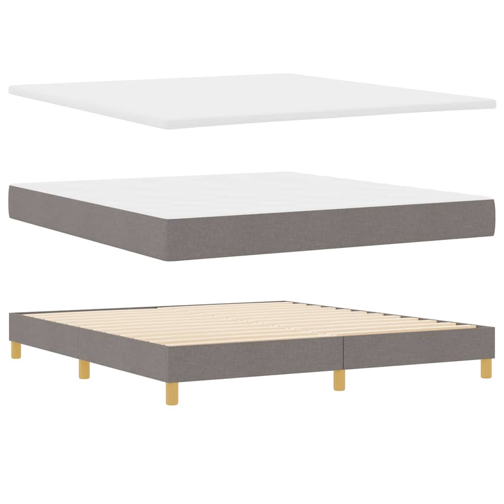 Boxspringbed met hoofdeinde Taupe 200 x 180 cm Stof