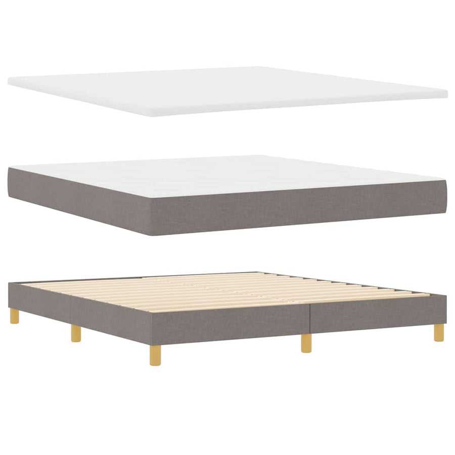 Boxspringbed met hoofdeinde Taupe 200 x 180 cm Stof