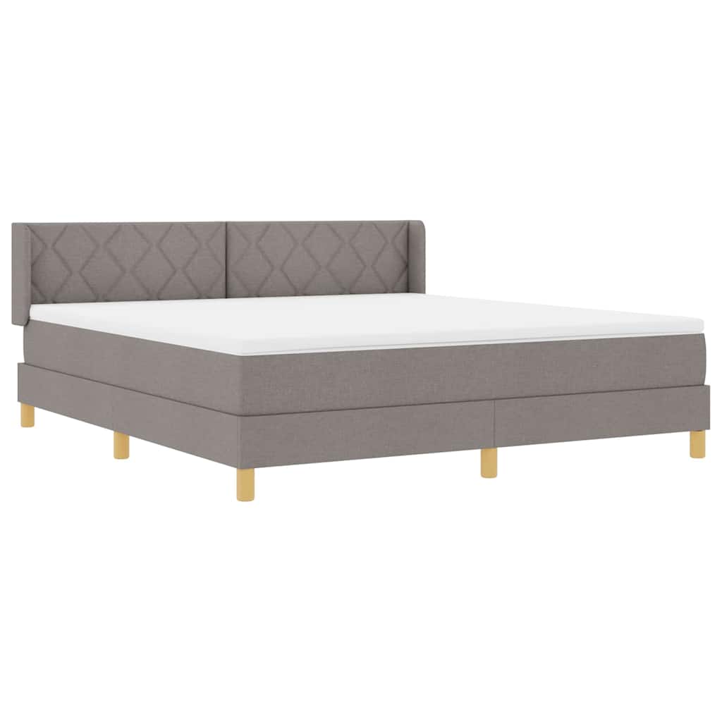 Boxspringbed met hoofdeinde Taupe 200 x 180 cm Stof