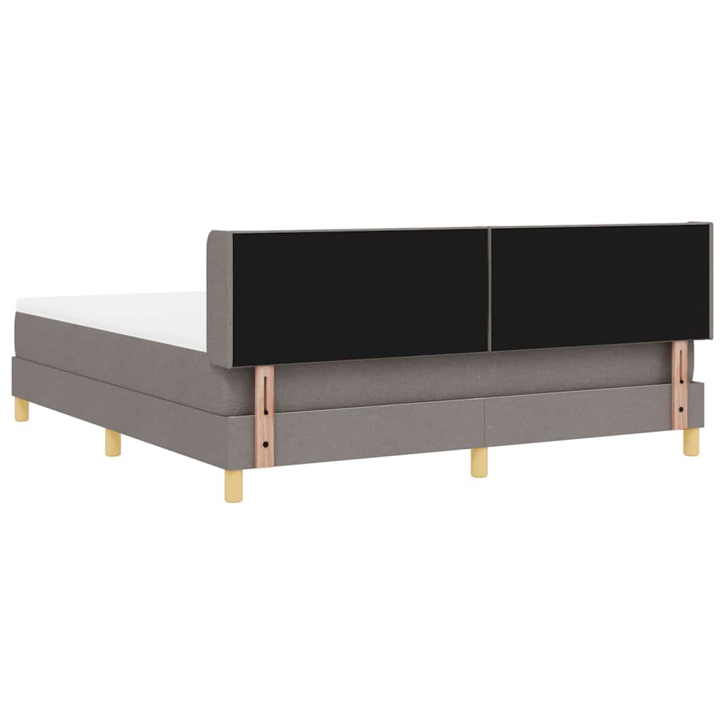 Boxspringbed met hoofdeinde Taupe 200 x 180 cm Stof