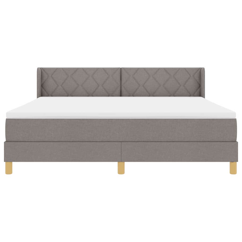 Boxspringbed met hoofdeinde Taupe 200 x 180 cm Stof