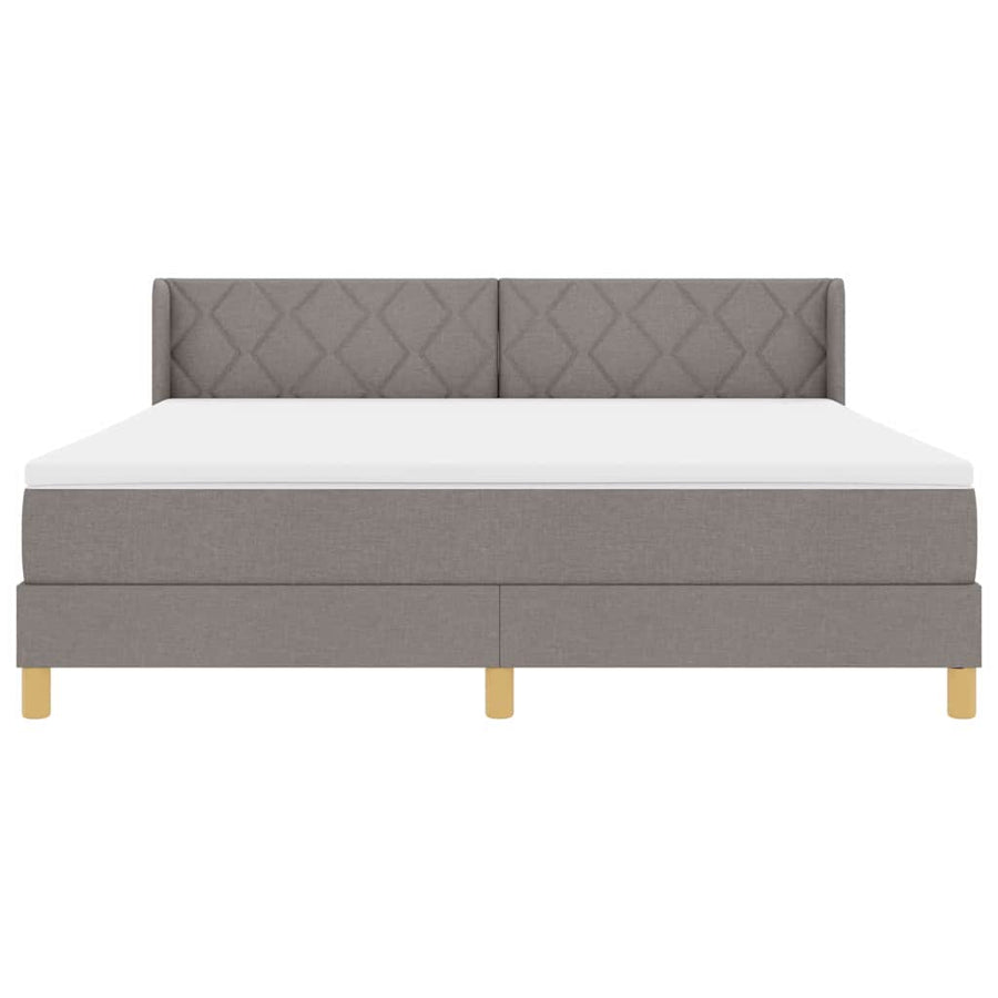Boxspringbed met hoofdeinde Taupe 200 x 180 cm Stof