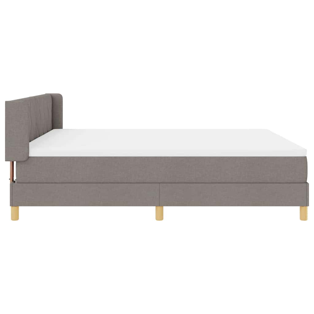 Boxspringbed met hoofdeinde Taupe 200 x 180 cm Stof