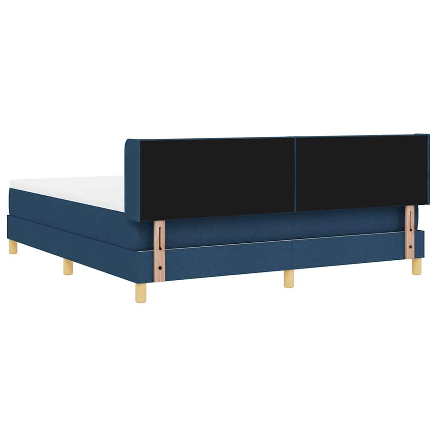 Boxspringbed met hoofdeinde Blauw 200 x 180 cm Stof