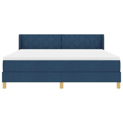 Boxspringbed met hoofdeinde Blauw 200 x 180 cm Stof