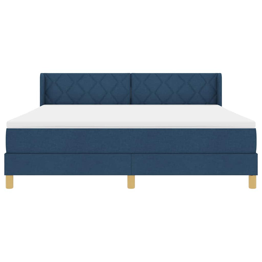 Boxspringbed met hoofdeinde Blauw 200 x 180 cm Stof