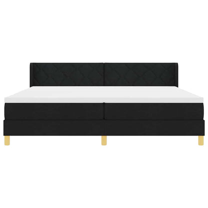 Boxspring bed met hoofdeinde Zwart en Wit 200 x 200 cm Schuim