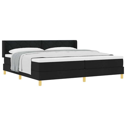 Boxspring bed met hoofdeinde Zwart en Wit 200 x 200 cm Schuim