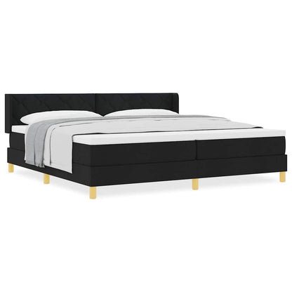 Boxspring bed met hoofdeinde Zwart en Wit 200 x 200 cm Schuim