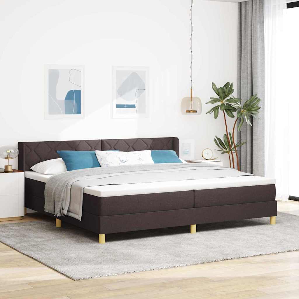 Boxspring bed Donkerbruin en Wit 200 x 200 cm Gaas
