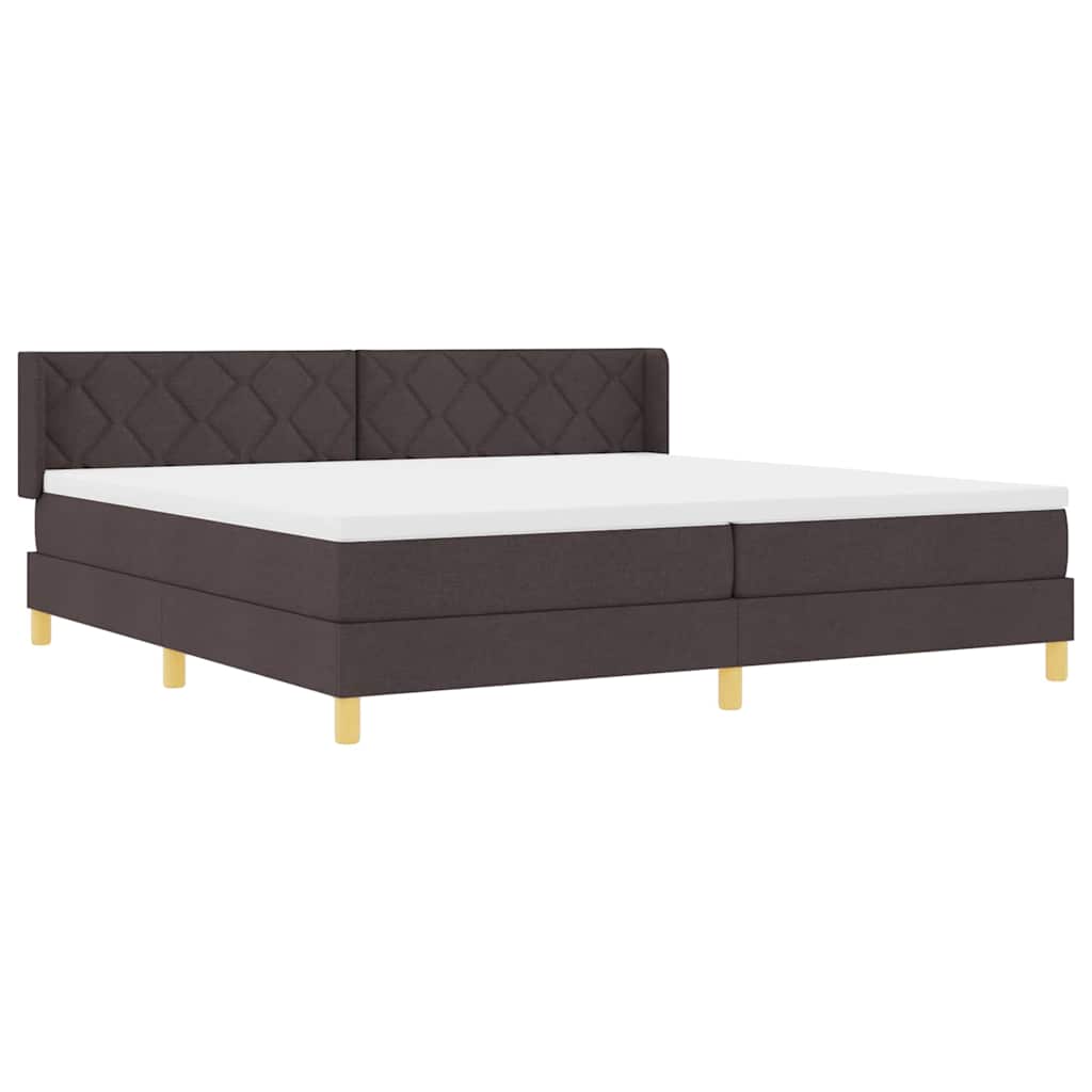 Boxspring bed Donkerbruin en Wit 200 x 200 cm Gaas