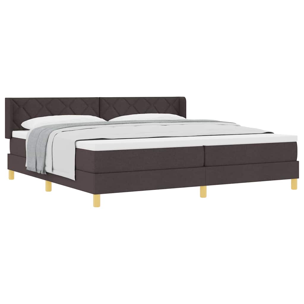Boxspring bed Donkerbruin en Wit 200 x 200 cm Gaas
