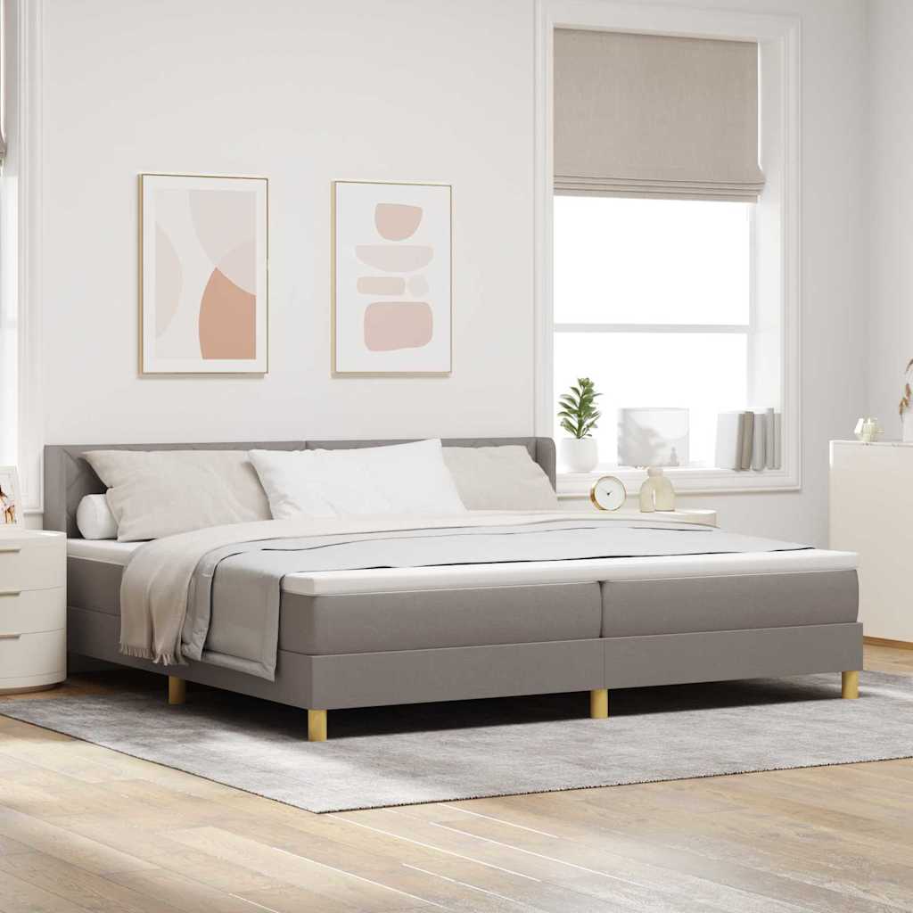 Boxspringbed met hoofdeinde Taupe 200 x 200 cm Stof