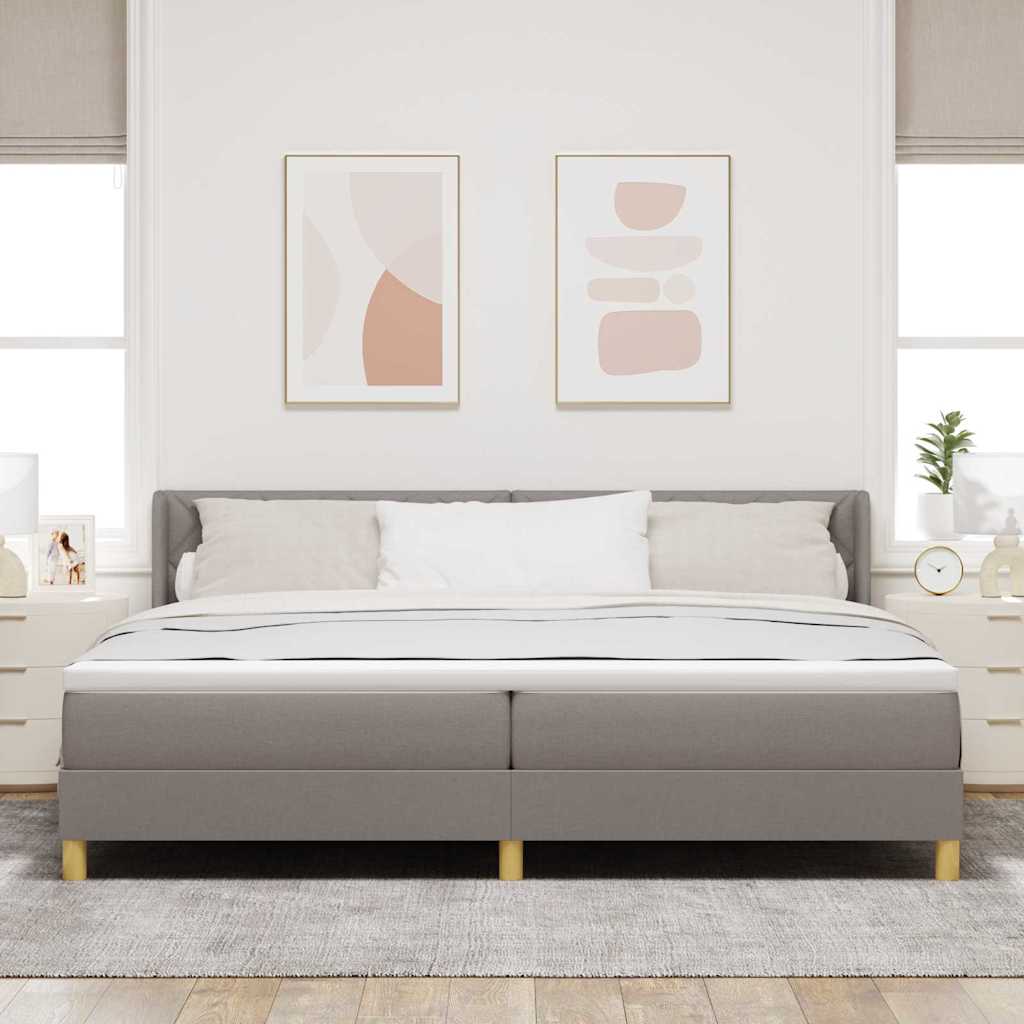 Boxspringbed met hoofdeinde Taupe 200 x 200 cm Stof