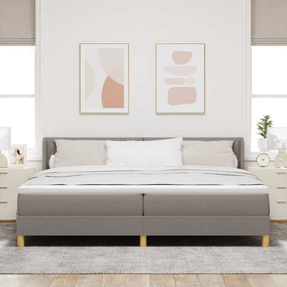 Boxspringbed met hoofdeinde Taupe 200 x 200 cm Stof