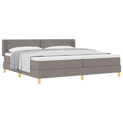 Boxspringbed met hoofdeinde Taupe 200 x 200 cm Stof