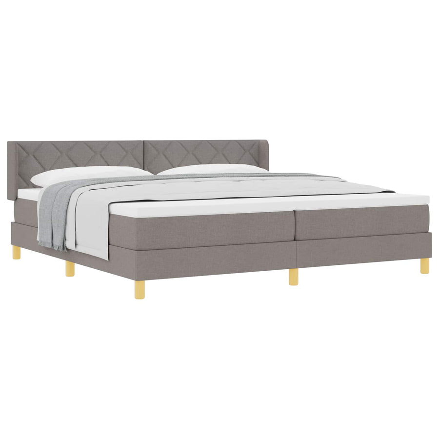 Boxspringbed met hoofdeinde Taupe 200 x 200 cm Stof