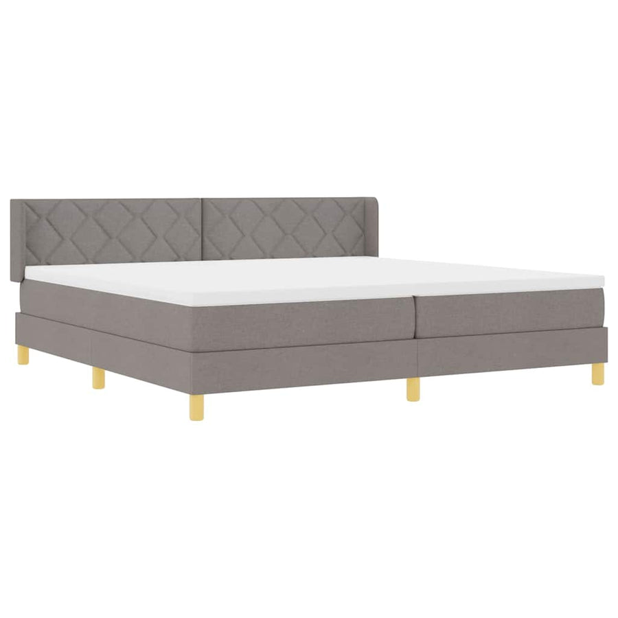Boxspringbed met hoofdeinde Taupe 200 x 200 cm Stof